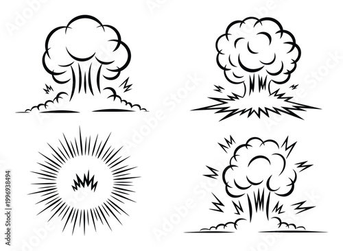 Explosion Vector Illustration Set