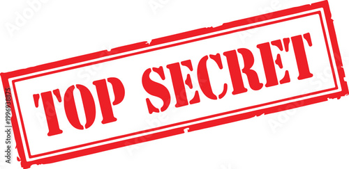 A red top secret stamp on a white background