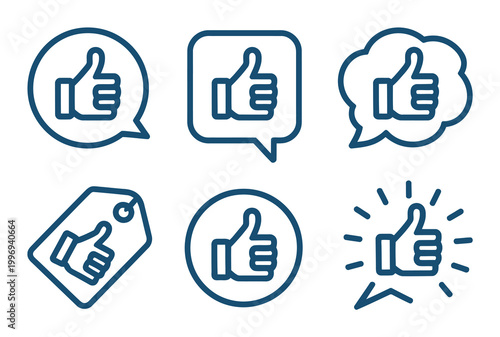 Thumbs Up Icons Vector Illustration Set