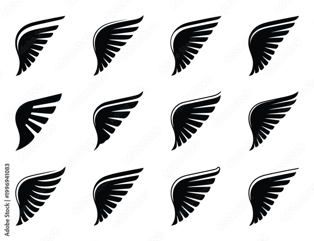 Obraz premium Wing Symbols Vector Illustration