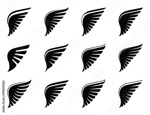 Wing Symbols Vector Illustration