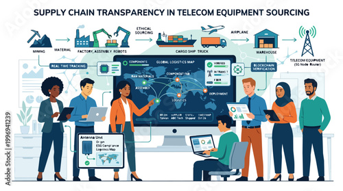 Global Supply Chain Transparency in Telecom Equipment Sourcing with Real-time Tracking and Blockchain Verification for Diverse Workers
