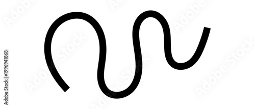 Wavy black line abstract minimalist graphic design on white background