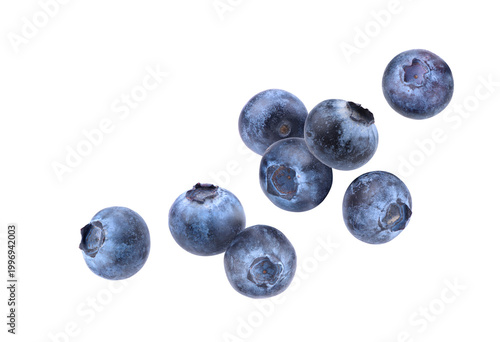 Foto Blueberries isolated on white background.