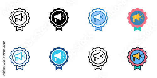 Branding campaign icons set multiple style collection. Editable stroke 
