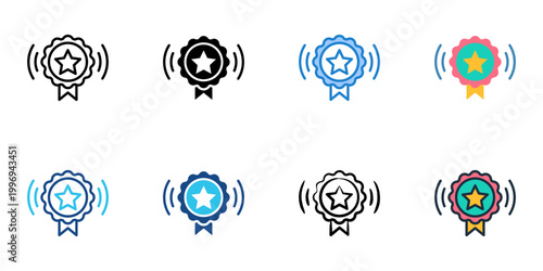 Brand awareness icons set multiple style collection. Editable stroke 
