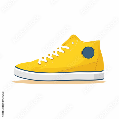 Yellow High-Top Sneaker Illustration