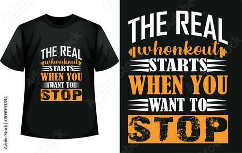 Gym T-shirt Design  Fitness Motivational Typography T-Shirt Design