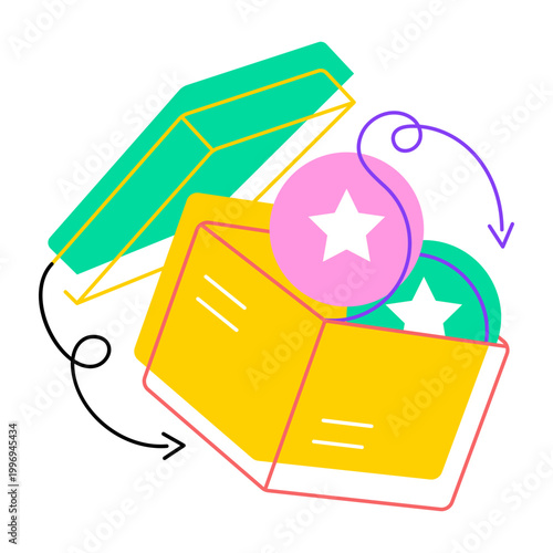 Flat style icon showing loyalty point system
