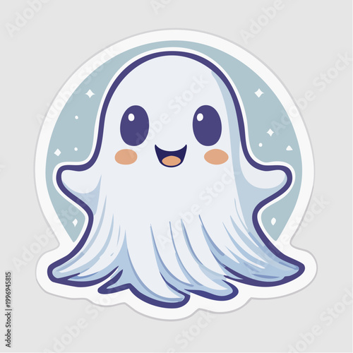 Cute Kawaii Ghost Character Illustration