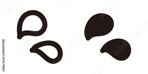 手描きの汗や涙の感情のあしらいイラスト 漫符アイコンセット