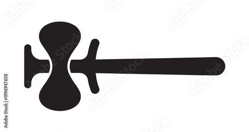 Twin Handle Hourglass Hammer Silhouette vector illustration presents the ancient Egyptian ankh symbol, often referred to as the key of life, representing eternity, life, and rebirth in a clean.