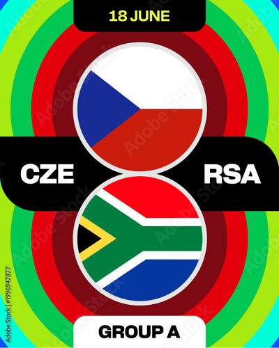 Dynamic Football 2026 Match Announcement Czech Republic versus South Africa Group Stage Tournament