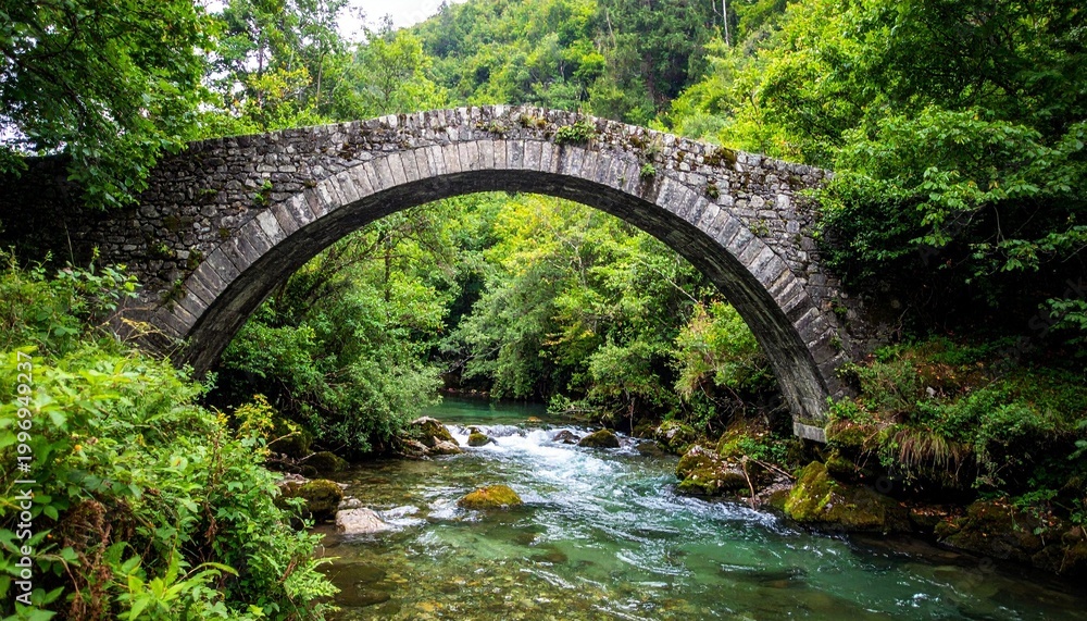 Fototapeta premium Stone bridge over river