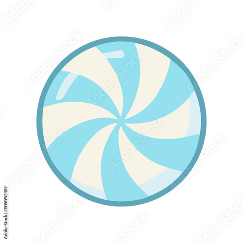 Large Blue and White Peppermint Candy.