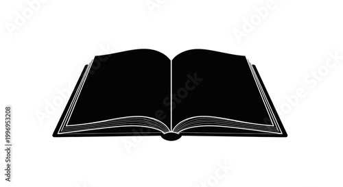 open book silhouette on white background high quality