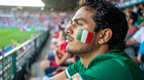 Close Up of Mexico Soccer Fan at Stadium