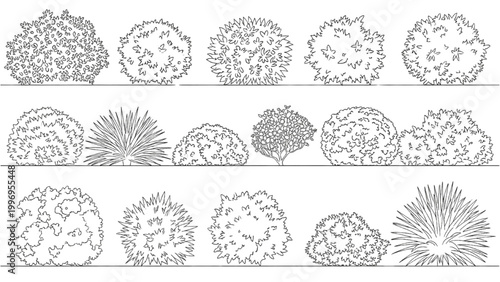 Detailed 2D AutoCAD illustrations of various hedgehogs in different poses