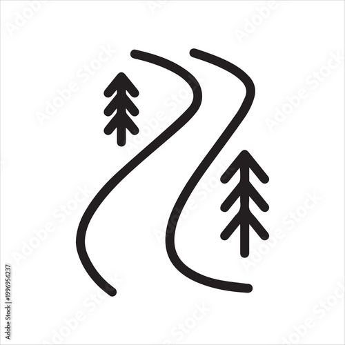 River trail vector icon
