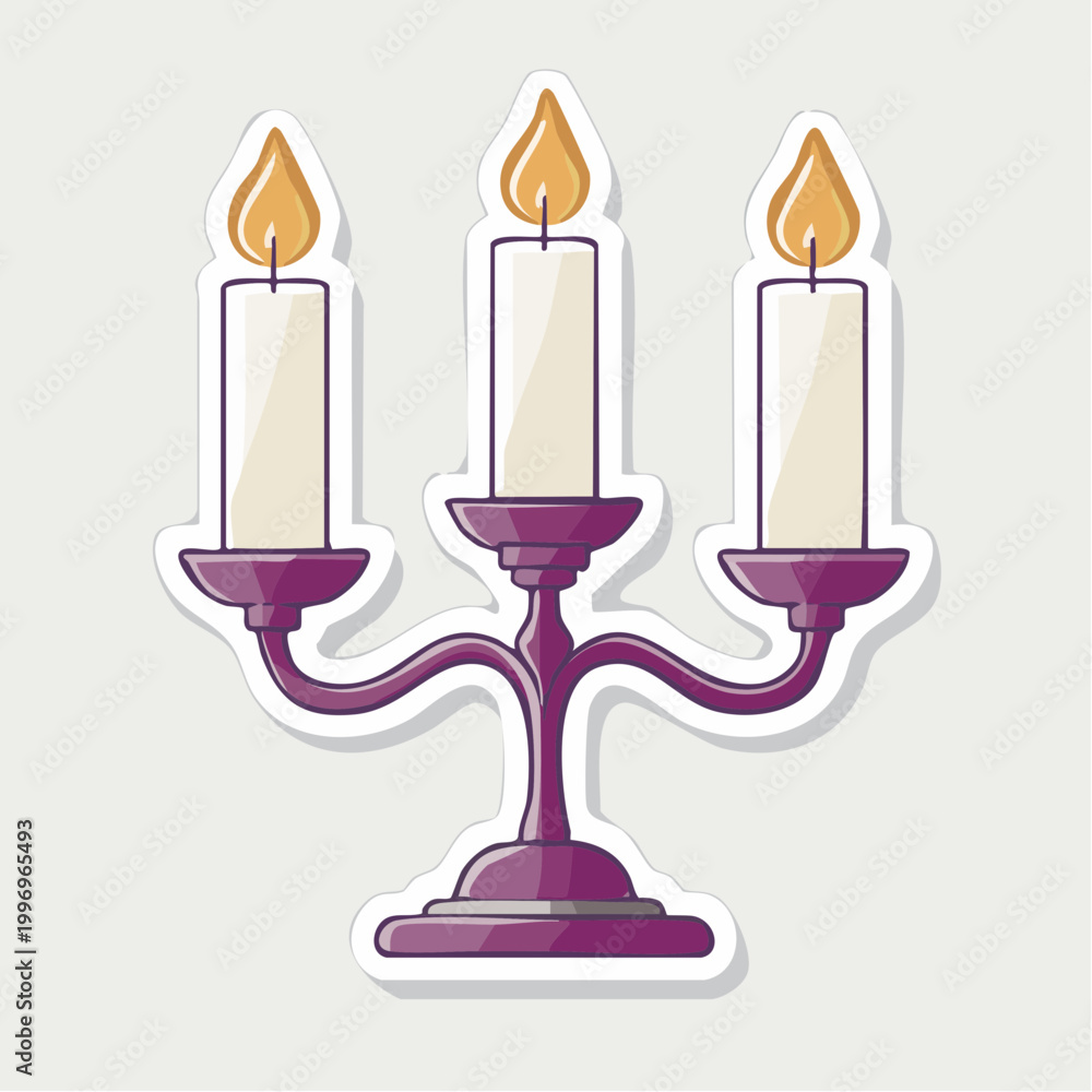 Fototapeta premium Candlestick with Three Burning Candles
