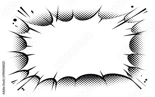 comic speech bubble frame silhouette on transparent background high quality professional detailed modern elegant stylish clean crisp vibrant colorful digital