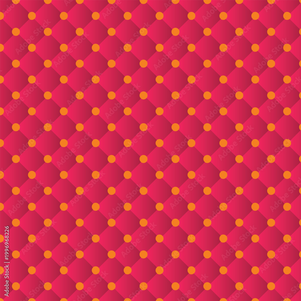 Fototapeta premium Premium pink tufted leather background with gold buttons luxury quilted upholstery vector illustration
