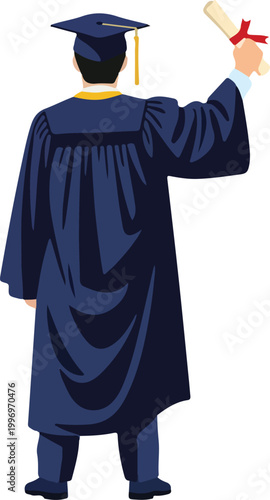 Man in Graduation Gown.