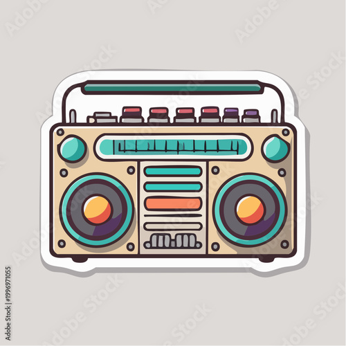 Retro Boombox Sticker