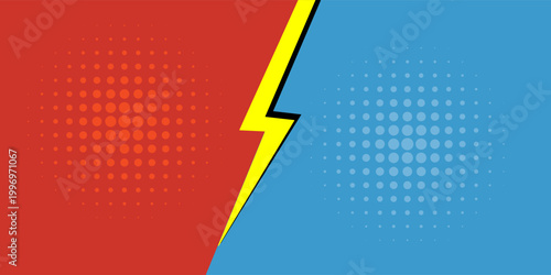 Comic book versus background. Vector illustration pop art style