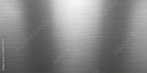 Tablou pe pânză A polished silver metallic plate featuring a brushed stainless steel texture wit