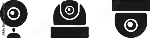 CCTV security camera icon silhouette vector illustration