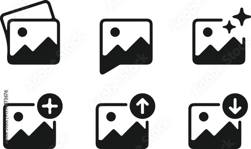 gallery photo image icon set vector illustration design collection