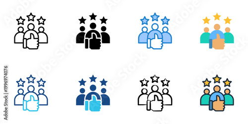 Customer experience icons set multiple style collection. Editable stroke 
