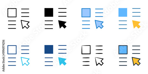 User interface icons set multiple style collection. Editable stroke 
