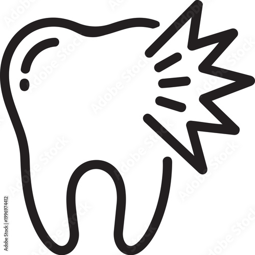 Toothache pain icon