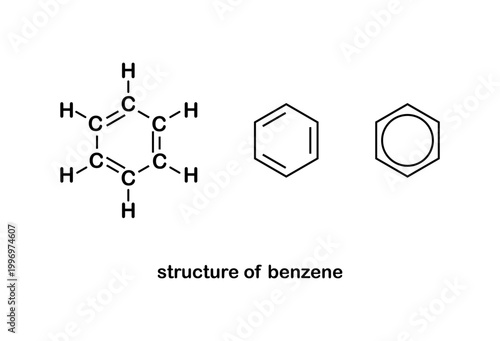 Vector illustration of a benzene ring structure on a white background.