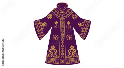 Ornate purple robe with gold details.