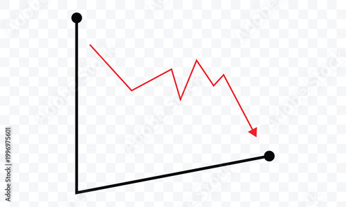 Stock icon on white background. flat style. financial market crash icon for your web site design, logo, app, UI . graph chart downtrend symbol. chart going down sign. vector Illustration . EPS 10 .