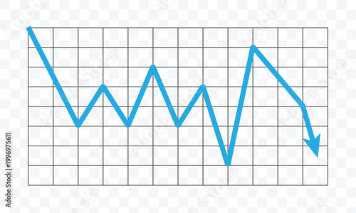Stock icon on white background. flat style. financial market crash icon for your web site design, logo, app, UI . graph chart downtrend symbol. chart going down sign. vector Illustration . EPS 10 .