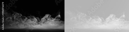 Fotografía White Steam Vapor and Smoke Fog Rising for Food and Product Overlay