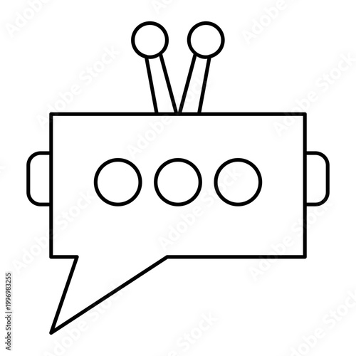 AI chatbot icon lines. AI technology icons for web and mobile app.