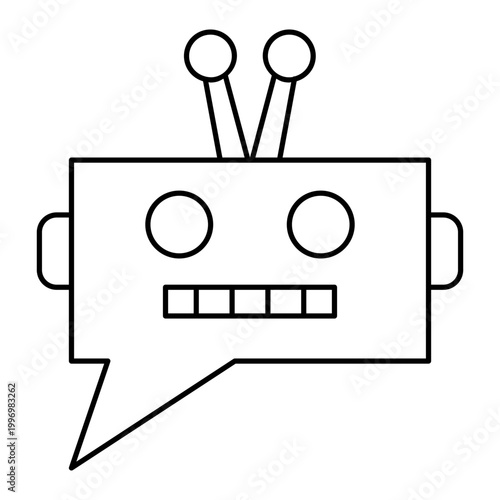 AI chatbot icon lines. AI technology icons for web and mobile app.