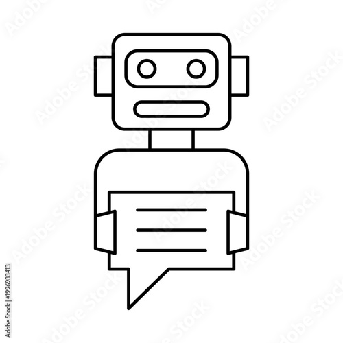 AI chatbot icon lines. AI technology icons for web and mobile app.