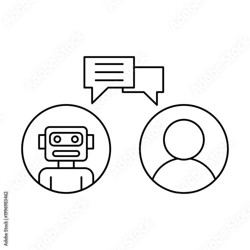 AI chatbot icon lines. AI technology icons for web and mobile app.