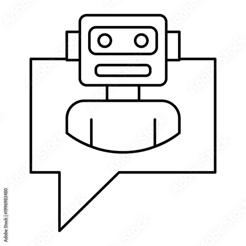AI chatbot icon lines. AI technology icons for web and mobile app.
