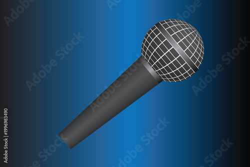 Modern Microphone Icon Vector, Minimal Audio Recording Mic Symbol, Podcast and Studio Equipment Illustration