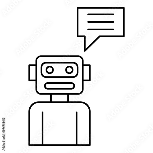 AI chatbot icon lines. AI technology icons for web and mobile app.