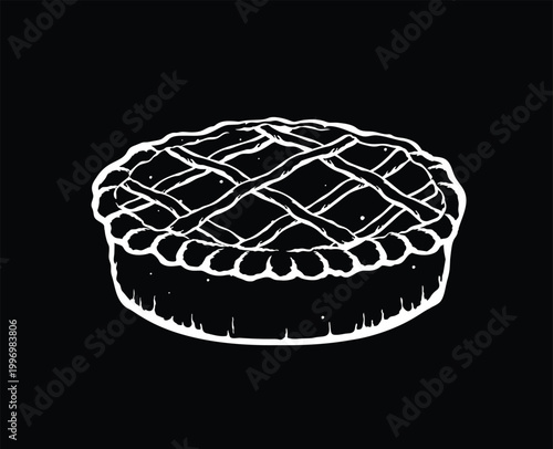 Vector illustration of a pie
