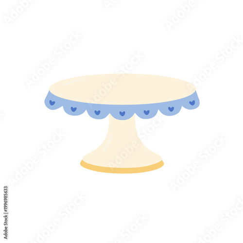 Cake Stand Illustration with Heart Detailing for Decor