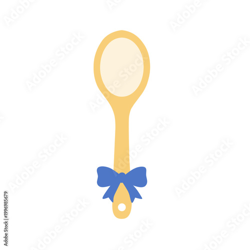 Coquette Style Spoon Illustration Ribbon and Pastel Colors